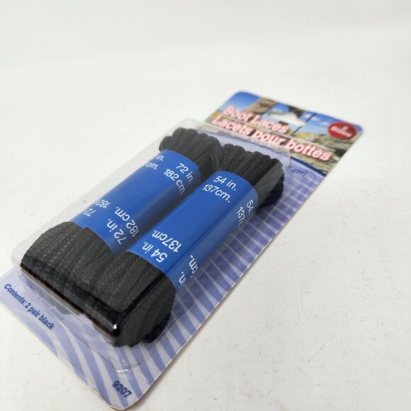 2 Sets Black Boot Laces, 72 Inch and 54 Inch - Picture 7 of 8
